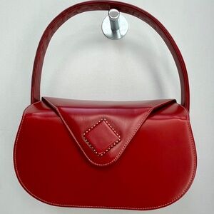 1950's vintage red dinky handbag with custom details